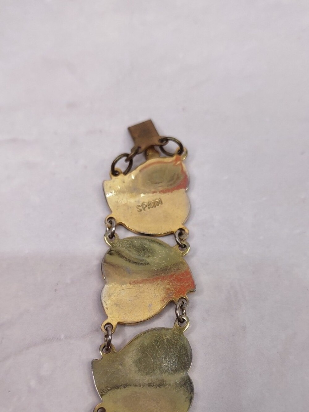 Vintage Damascene Heart Link Bracelet - Picture 7 of 8
